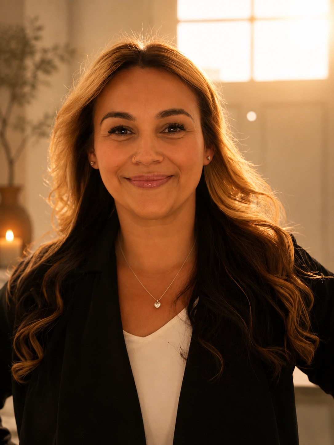 Maria Idalia, Founder & Care Specialist of Dalia Recovery Concierge, in a close, warm portrait